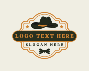 Bowtie - Gentleman Rustic Hat Fashion logo design