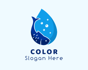 Tilapia - Water Fish Droplet logo design