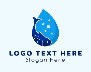 Sardine - Water Fish Droplet logo design