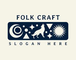 Folk - Wolf Moon Star logo design