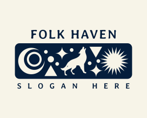 Folk - Wolf Moon Star logo design