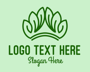 Tiara - Nature Leaf Crown logo design