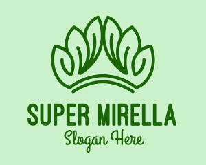 Vegan - Nature Leaf Crown logo design