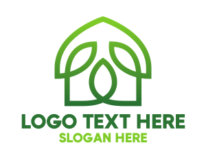 Leaf House Outline Logo