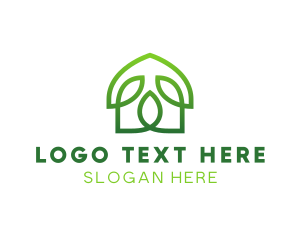 Friendly - Organic Leaf House logo design