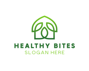 Organic Leaf House  logo design