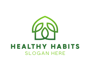 Organic Leaf House  logo design