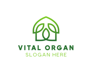 Organic Leaf House  logo design