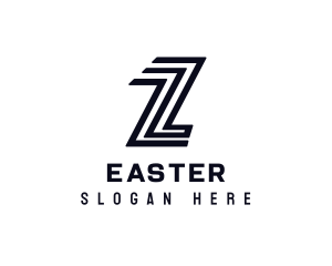 Modern Letter Z Outline Logo