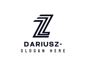 Modern Letter Z Outline Logo