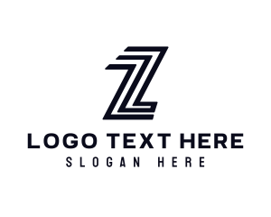 Alphabet - Modern Letter Z Outline logo design
