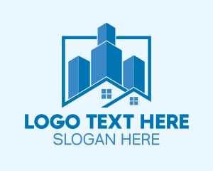 Blue - Blue House Building Contractor logo design