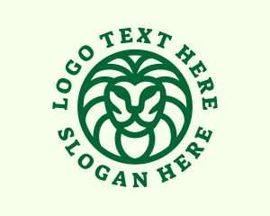 Wildlife Sanctuary - Green Wildlife Lion logo design