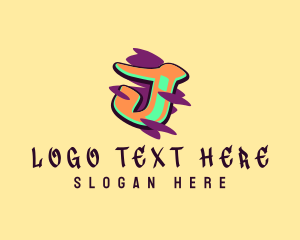 Teen - Graffiti Art Letter J logo design