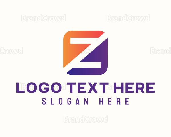 Startup Stripe Letter Z Business Logo