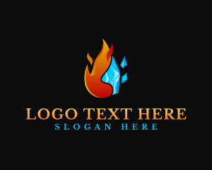 Hot - Burning Ice Fragment logo design