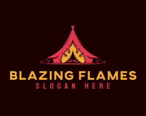 Campsite Flame Adventure logo design