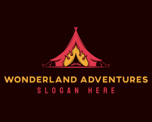 Campsite Flame Adventure logo design