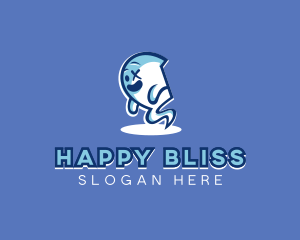 Happy Ghost Character logo design