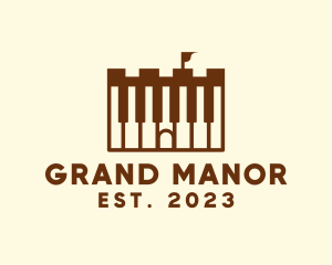 Castle Piano Instrument logo design