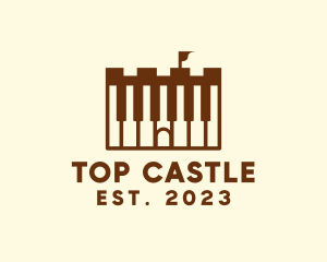 Castle Piano Instrument logo design