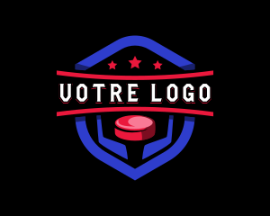 League - Sports Hockey Puck logo design