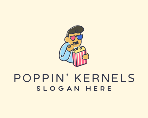 Popcorn - Popcorn Man Cinema logo design