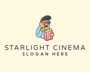 Cinema - Popcorn Man Cinema logo design