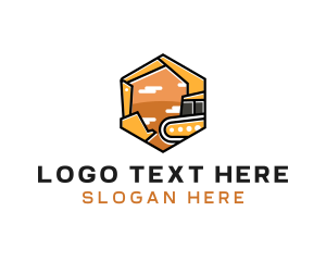 Hexagon - Excavator Quarry Builder logo design
