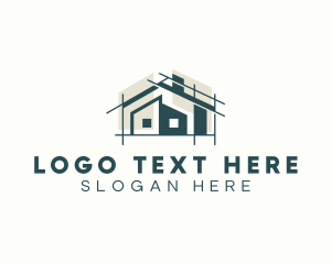 Construction - House Blueprint Architecture logo design