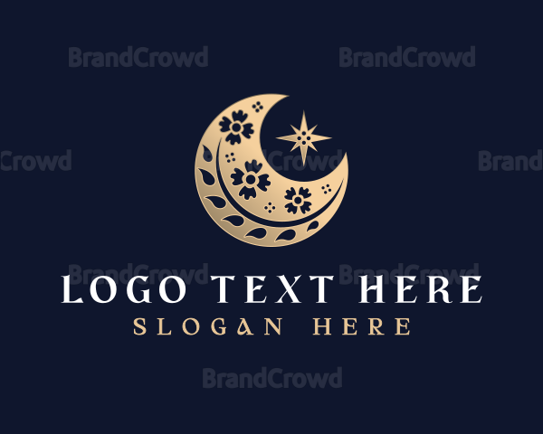 Floral Moon Botanical Logo