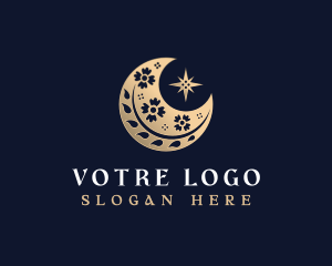 Botanical - Floral Moon Botanical logo design