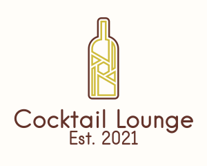 Wine Bottle Liquor logo design