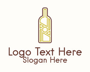 Wine Bottle Liquor Logo