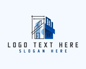 Building - Home Builder Blueprint logo design