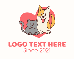 Cat - Family Pet Love logo design