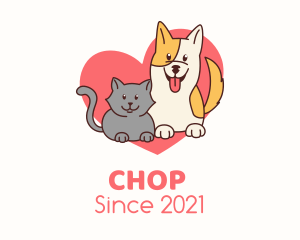 Cat - Family Pet Love logo design