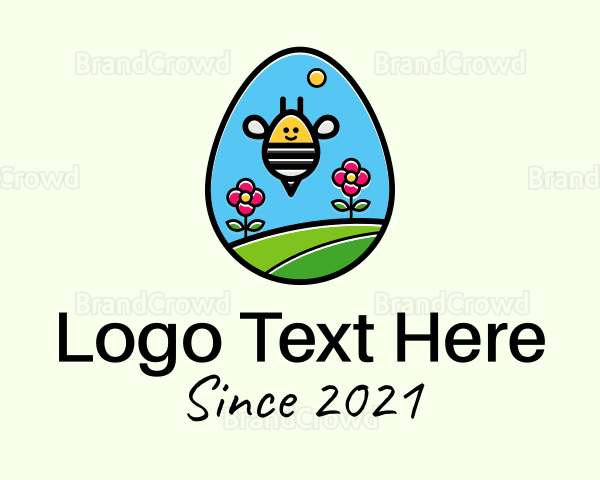 Garden Bee Egg Logo