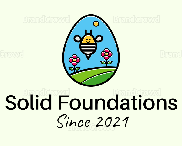 Garden Bee Egg Logo