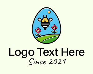 Happy - Garden Bee Egg logo design