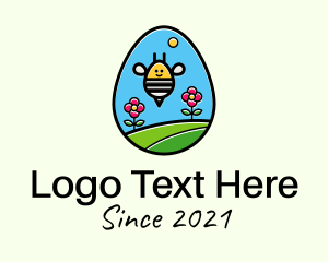 Honeybee - Garden Bee Egg logo design