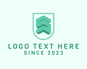 Letter S - Green Shield Badge logo design