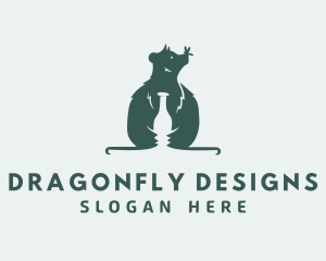 Bear Bottle Dragonfly logo design