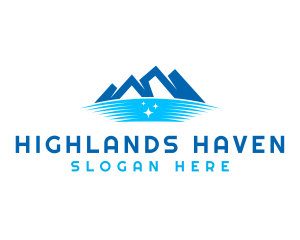 Highlands - Winter Mountain Lake logo design