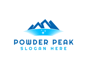 Ski - Winter Mountain Lake logo design