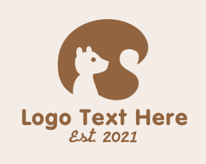 Rodent - Brown Squirrel Tail logo design
