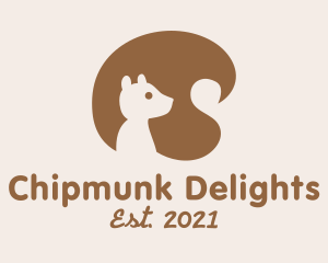 Chipmunk - Brown Squirrel Tail logo design
