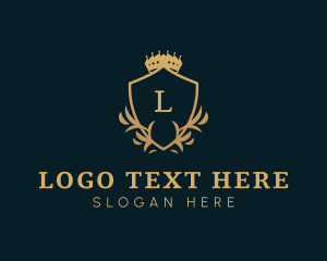 Luxury - Royal Foliage Shield logo design