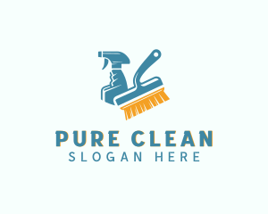 Housekeeper Clean Sanitation logo design