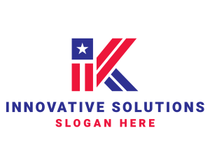 Election - Patriotic Flag Letter K logo design